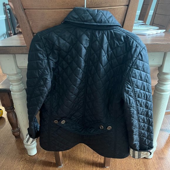 Black Burberry Brit Coat Size M - Picture 3 of 3